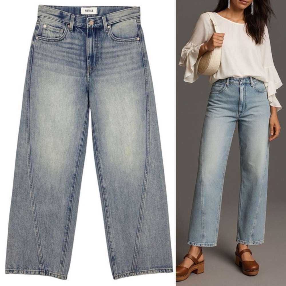 Anthropologie Pistola Bobbie Bowed Jean in Magnolia - Picture 2 of 12